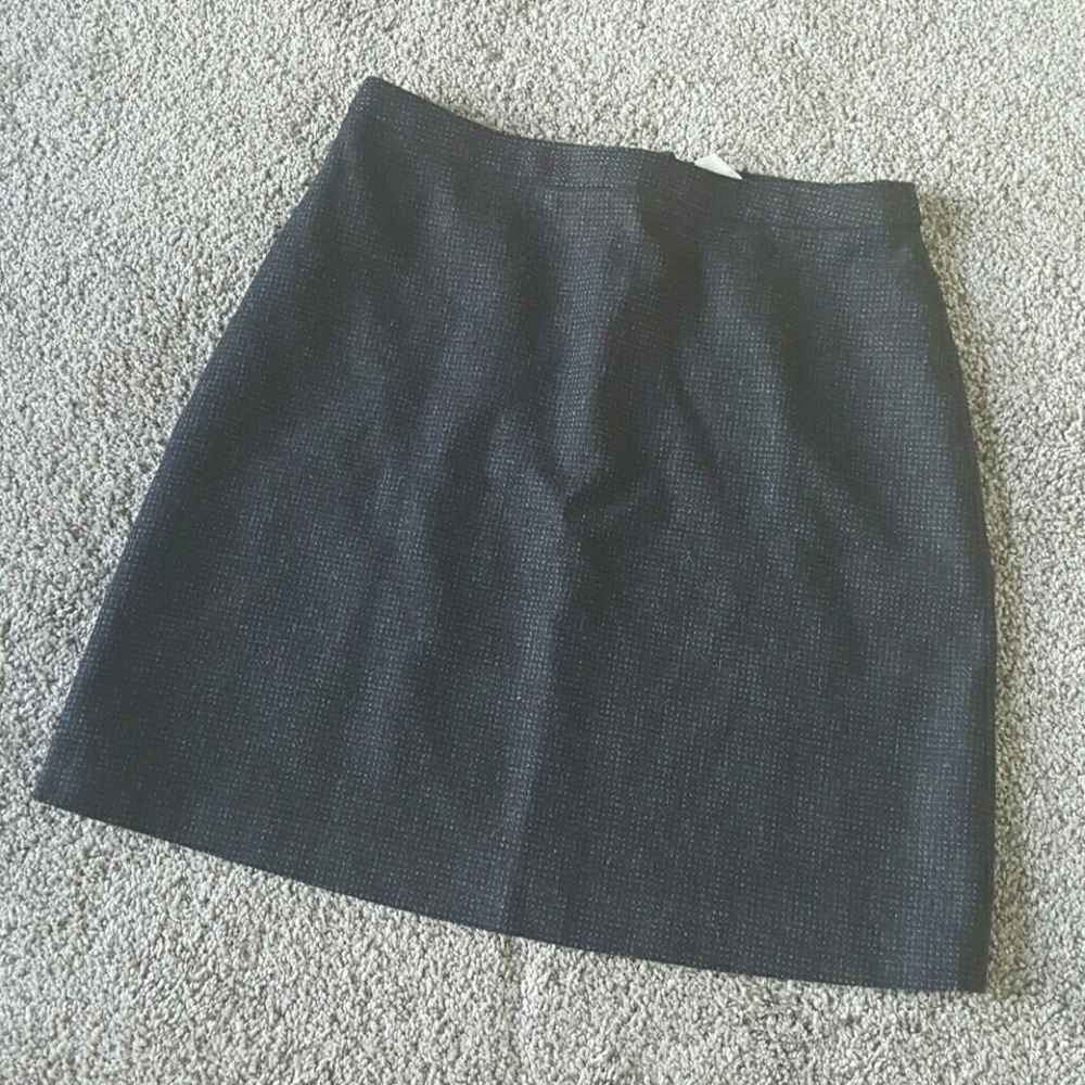 J. Crew women skirt wool blend black gray midi size 6